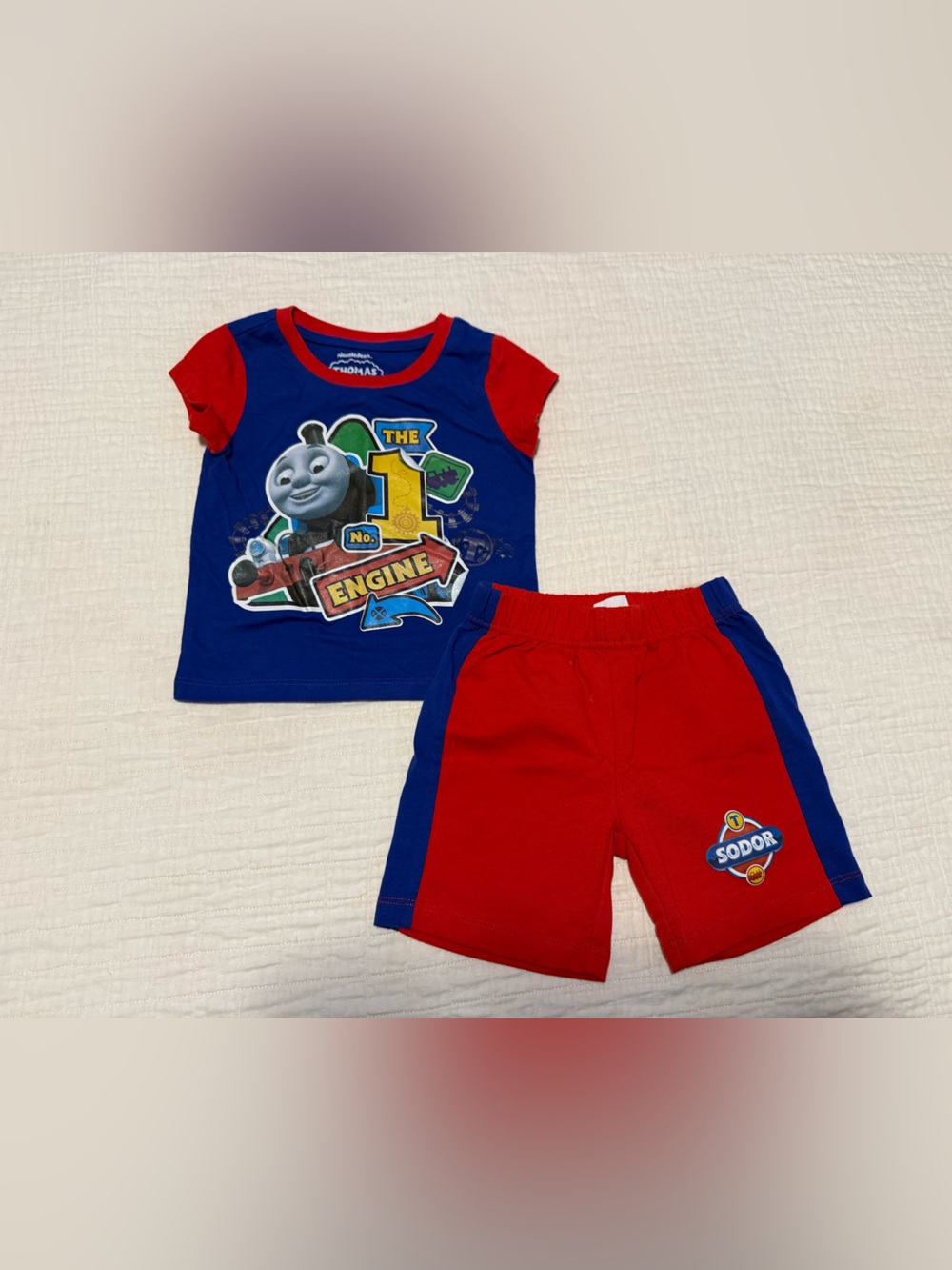 Thomas & Friends Toddler Boys Shirt & Shorts Matching Set size 2T